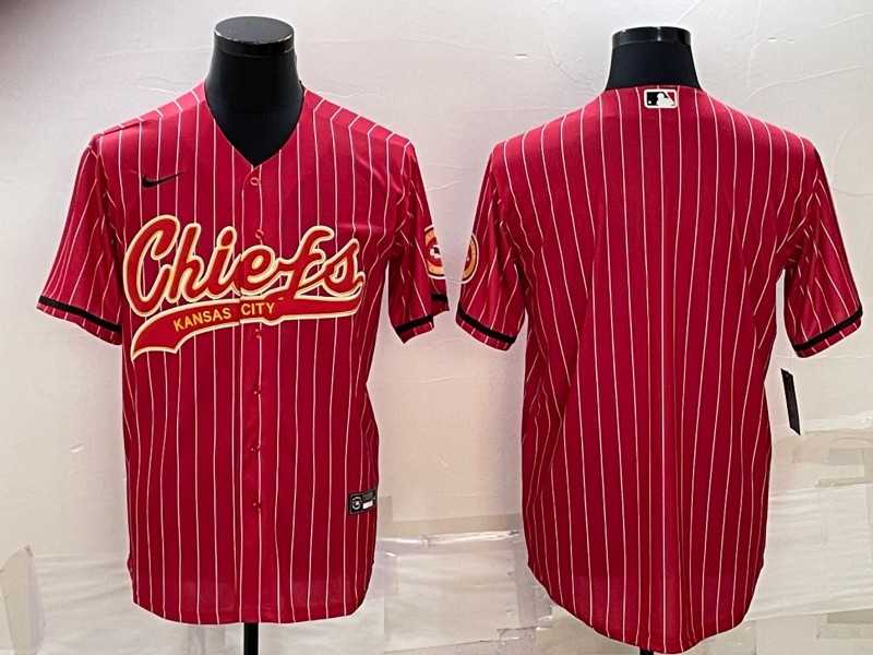 Mens Kansas City Chiefs Blank Red With Patch Cool Base Stitched Baseball Jersey
